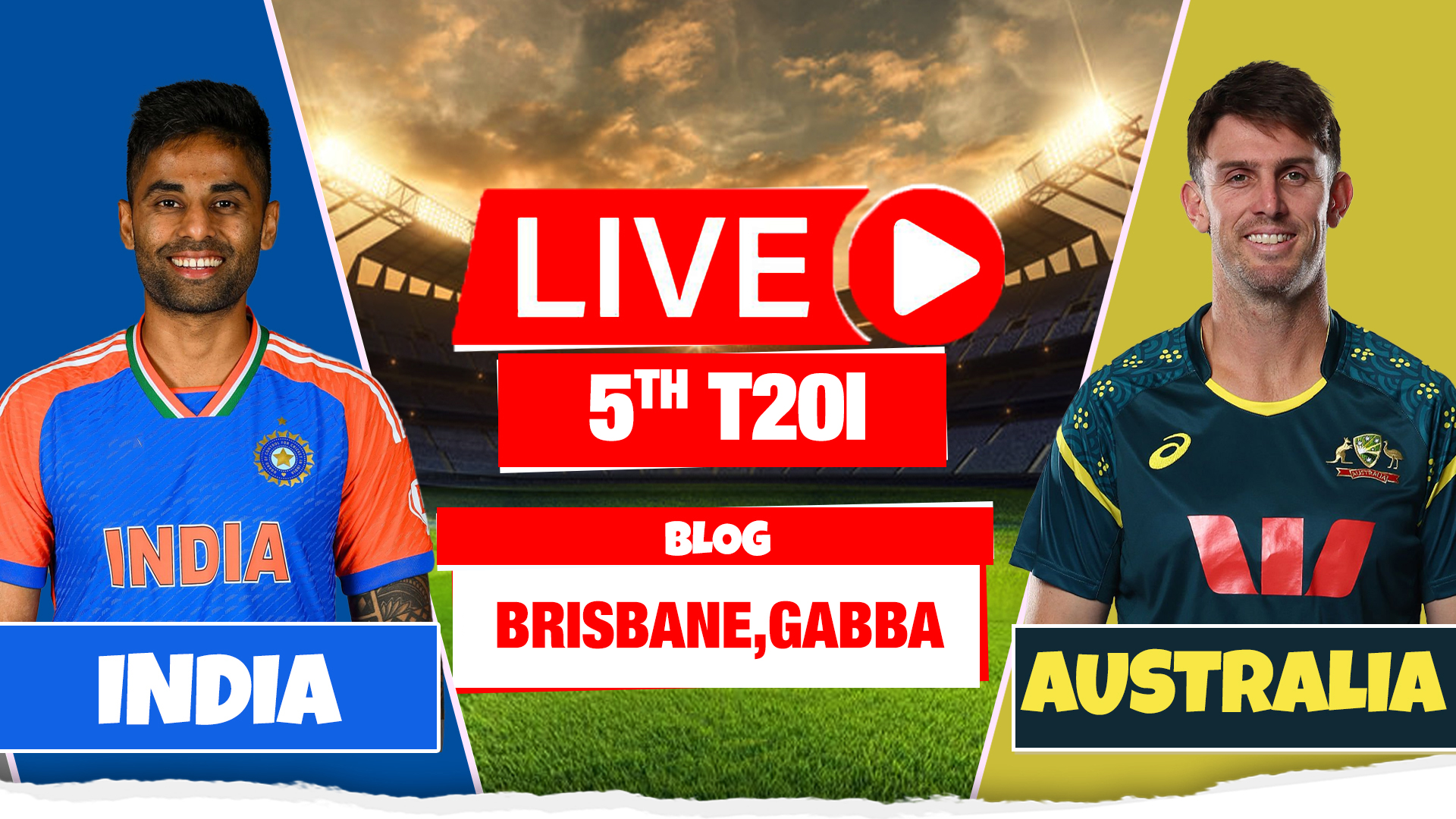 AUS vs IND 5th T20I Match Live Score