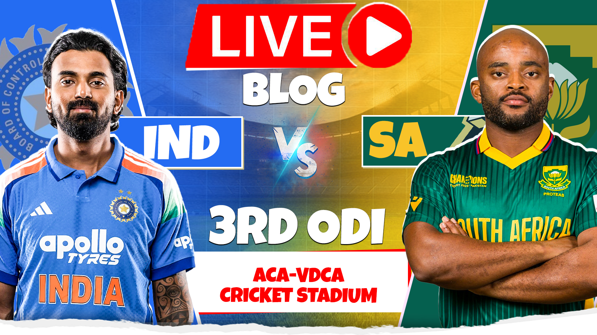 India vs South Africa 3rd ODI Live Score