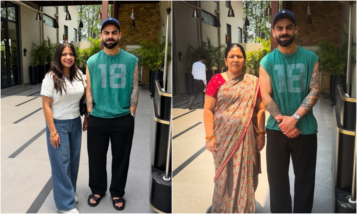 Virat Kohli With Rinku Singhs Mother And Sister