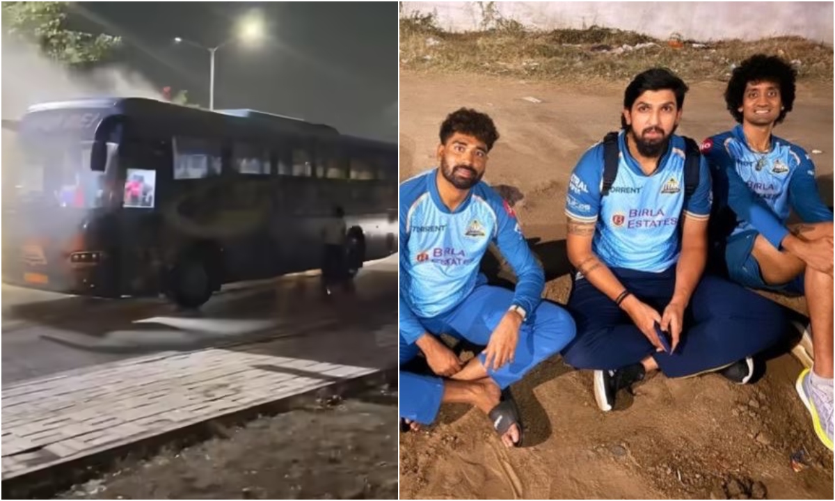 Fire In Gujrat Titans Bus